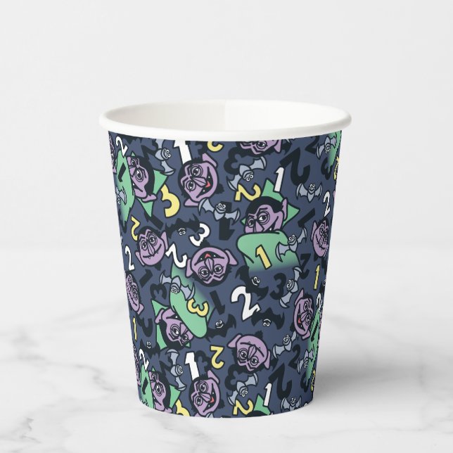 Gobelets En Papier Sésame Sésame | Count von Count Doodle Motif (Gauche)