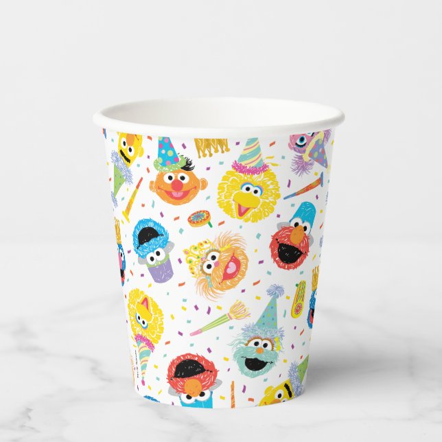 Gobelets En Papier Sesame Street Pals Confetti Anniversaire (Recto)