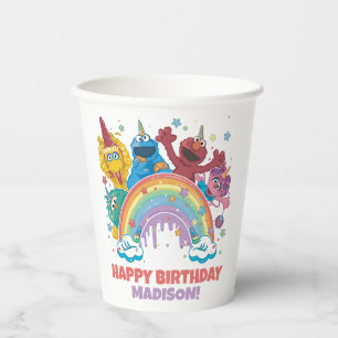 Gobelets En Papier Sesame Street Rainbow Unicorn anniversaire