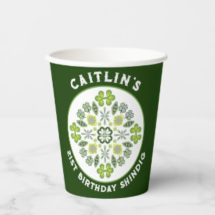 Gobelets En Papier Shamrock Mandala fête du 21ème anniversaire
