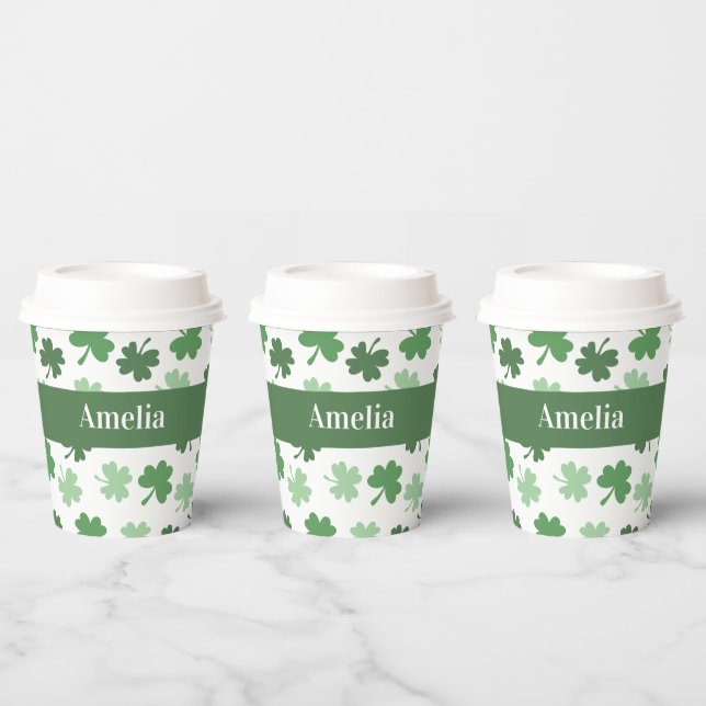 Gobelets En Papier Shamrock vert motif St. Patrick's (Multi)