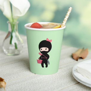 Gobelets En Papier Shopping Ninja Girl on Green