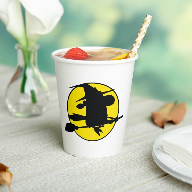 Gobelets En Papier Silhouette de sorcière d'Halloween (Créateur téléchargé)