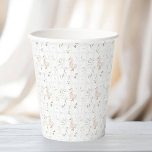 Gobelets En Papier Silly Goose Rose Bow Floral Girl Baby shower