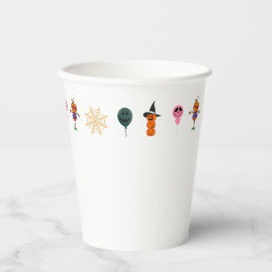 Gobelets En Papier Simple Citrouille d'Halloween face fantôme flippan