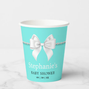 Gobelets En Papier Simple Elegant Aqua Turquoise Fancy Baby shower Ti