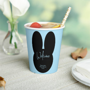 Gobelets En Papier Simple lapin noir baby shower Bienvenue