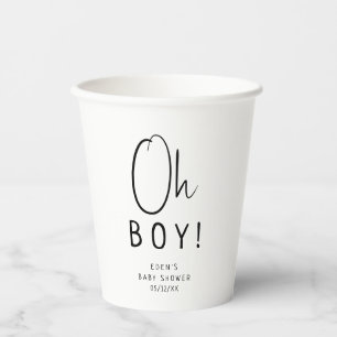 Gobelets En Papier Simple Moderne Neutre Oh Garçon ! Baby shower