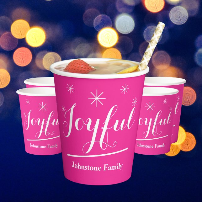 Gobelets En Papier Simple Moderne Nom De Script Chic Rose Chic Joyeux (Wanna be the life of the party?)