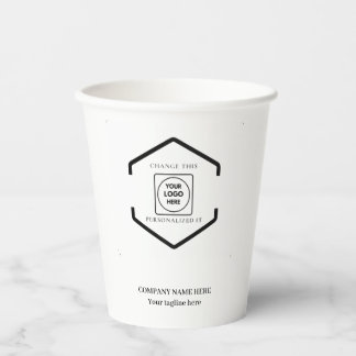 Gobelets En Papier Simple QR Code Logo Corporate Branding