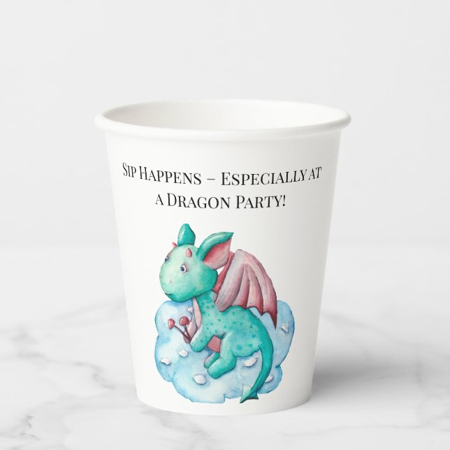 Gobelets En Papier Sip Happens - Surtout lors d'une soirée Dragon ! (Recto)