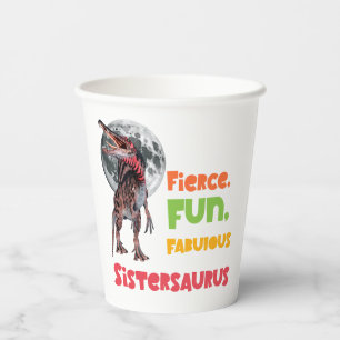 Gobelets En Papier Sistersaurus Équipe de dinosaures sœurs appariées 