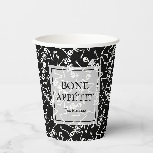 Gobelets En Papier Skeletons BONE APPÉTIT (Recto)