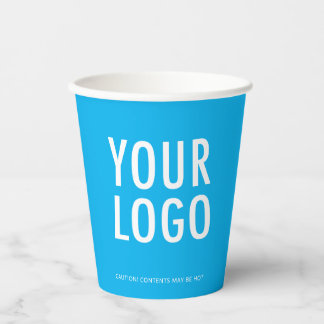 Gobelets En Papier Sky Blue Paper Cups Custom Business Logo 8 oz