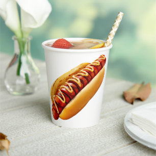 Gobelets En Papier SlipperyJoe's hot dog ambiance estivale BBQ niché 