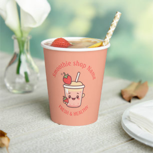Gobelets En Papier Smoothies de yaourt sucrés kawaii colorés jus de f