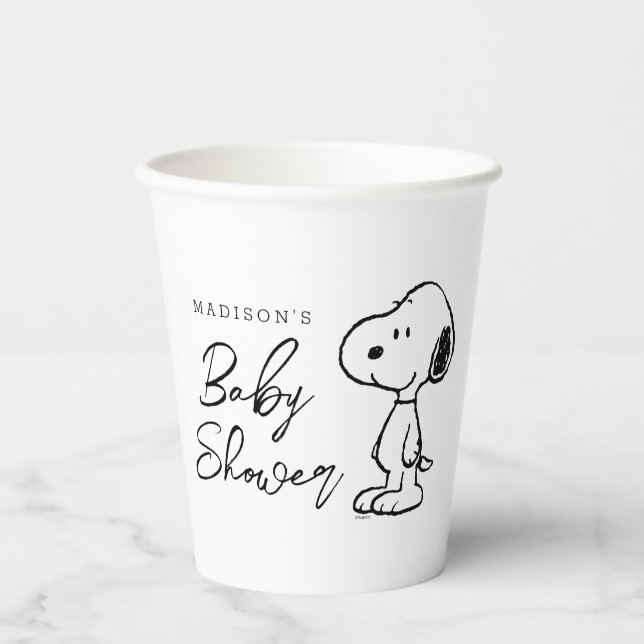 Gobelets En Papier Snoopy d'arachides | BABY SHOWER (Recto)