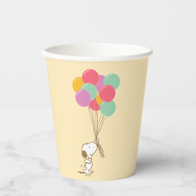 Gobelets En Papier Snoopy et ballons (Recto)