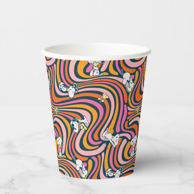 Gobelets En Papier Snoopy & Woodstock Vibes Super Motif violet (Recto)