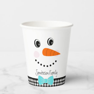 Gobelets En Papier Snowman face bleu Turquoise Bowling Black Buffalo