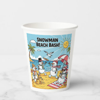 Gobelets En Papier Snowmen Beach Bash
