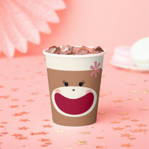 Gobelets En Papier Sock Monkey Smile(Girl)
