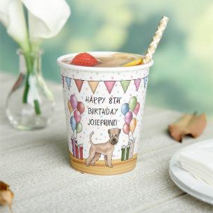 Gobelets En Papier Soft-Coated Wheaten Terrier Pastel Joyeux Annivers