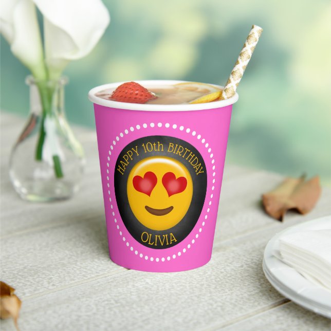 Gobelets En Papier Soirée d'anniversaire de la mignonne Emoji (Insitu)