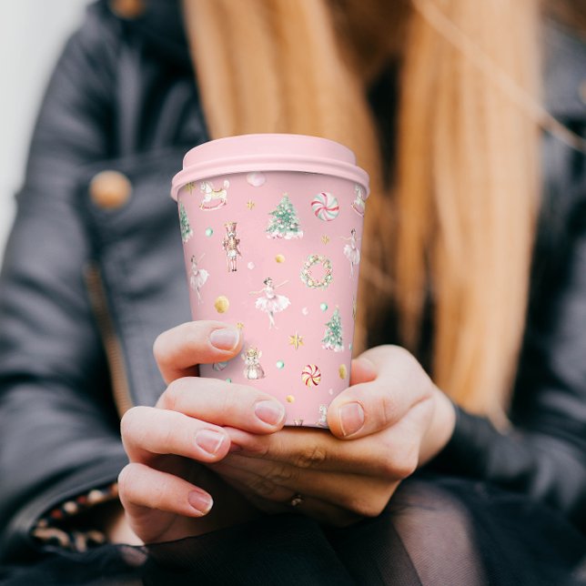 Gobelets En Papier Soirée d'anniversaire de Nutcracker rose (Créateur téléchargé)