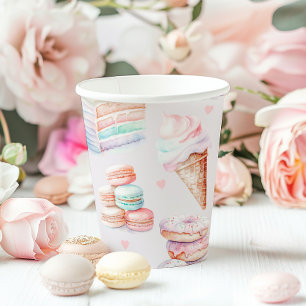 Gobelets En Papier Soirée d'anniversaire pastel bonbon crème