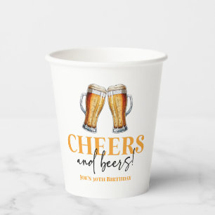 Gobelets En Papier Soirée d'anniversaire pour la bière et la bière