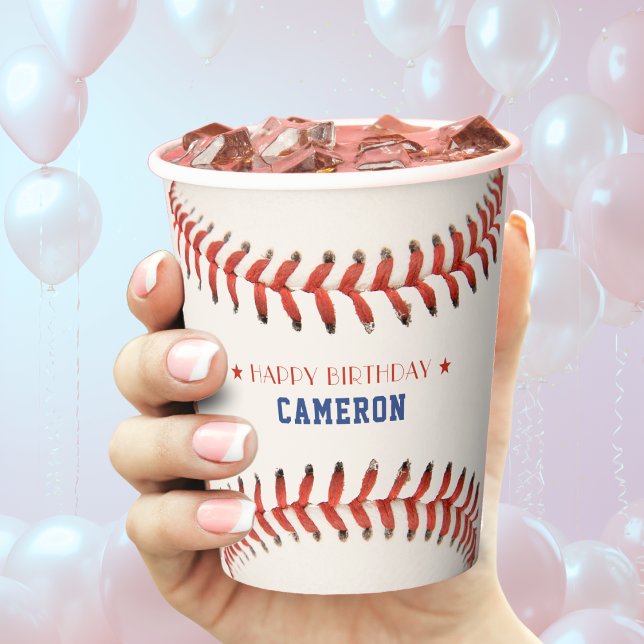 Gobelets En Papier Soirée de baseball Sport joyeuse fête d'anniversai (Baseball Softball Sport Happy Birthday Party Paper Cups)