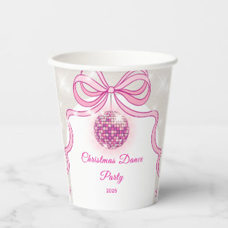 Gobelets En Papier Soirée de Noël des Filles Disco Rose