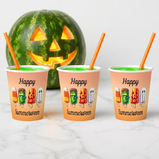 Gobelets En Papier Soirée d'été d'Halloween Summerween