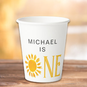 Gobelets En Papier Soirée personnalisée Soleil Jaune Premier Annivers