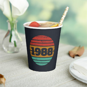 Gobelets En Papier Soirée personnalisée vintage de 35 ans