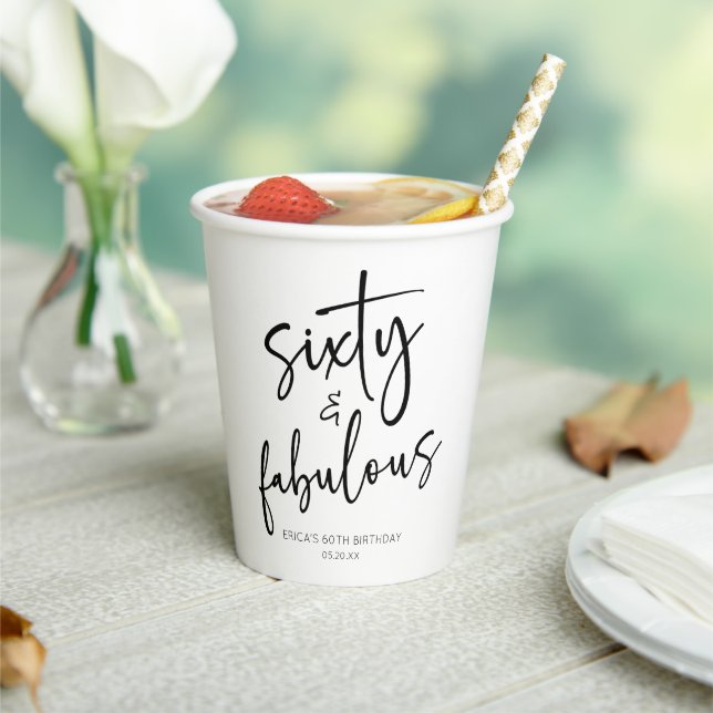 Gobelets En Papier Soixante et fabuleux Minimal 60e fête d'anniversai (Insitu)