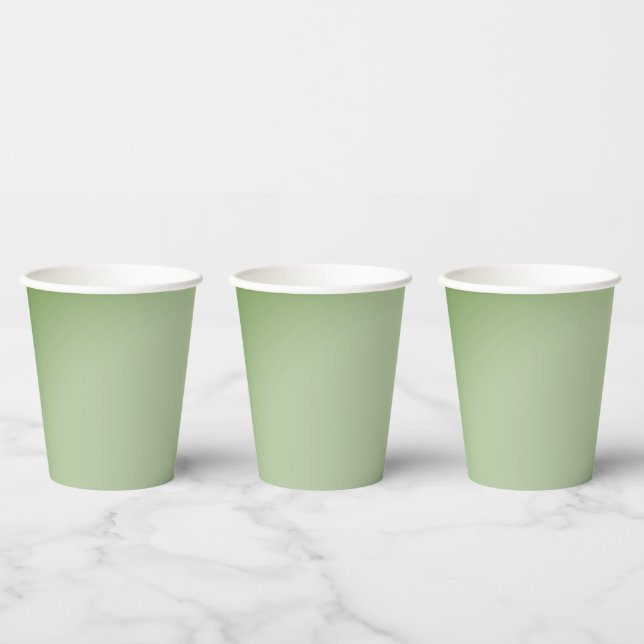 Gobelets En Papier Solid Jade Green Celadon  (Multi)