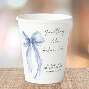 Gobelets En Papier Something Blue Coquette Bow Bridal Shower