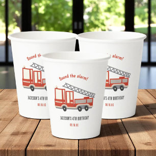 Gobelets En Papier Son L'alarme Camion Fête d'anniversaire