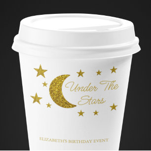 Gobelets En Papier Sous les étoiles Anniversaire