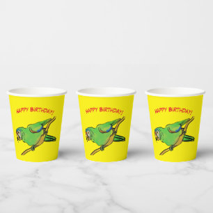 Gobelets En Papier SOYEZ heureux coupe papier perroquet