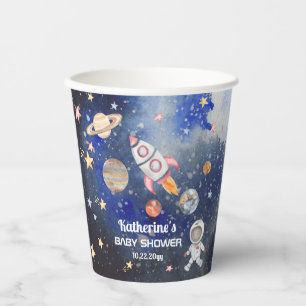 Gobelets En Papier Space Rocket Planètes Boy Baby shower
