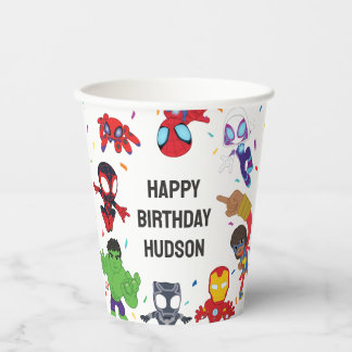Gobelets En Papier Spidey et ses amis incroyables Anniversaire Confet