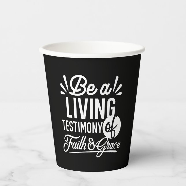 Gobelets En Papier Spiritual Living Testimony Faith and Grace Quote (Recto)
