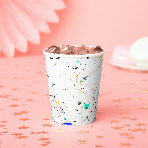 Gobelets En Papier Splashes de peinture art Abstrait