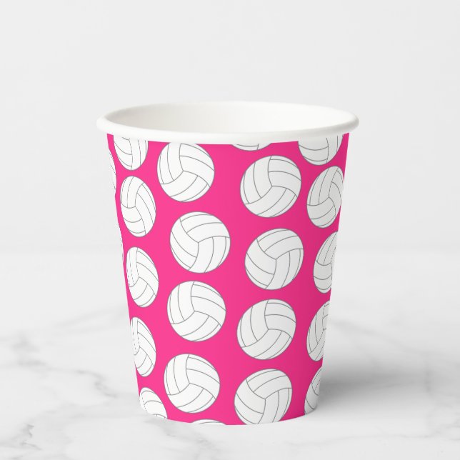 Gobelets En Papier Sport de la partie Anniversaire de enfant de volle (Recto)