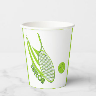 Gobelets En Papier Sports Personnalisés Avec Tennis De Nom
