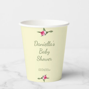 Gobelets En Papier Spray Floral personnalisé Jaune