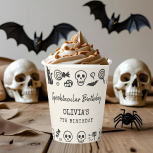 Gobelets En Papier Squelette éffrayant et Fantôme Halloween Anniversa